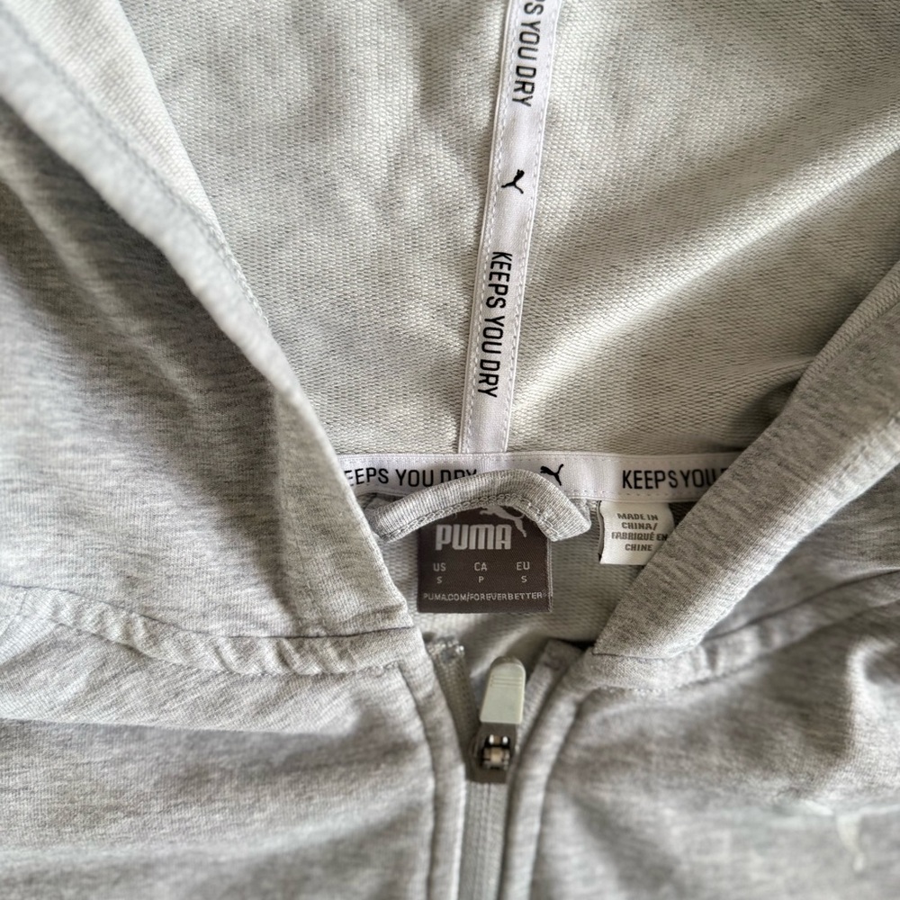 Puma Gray cropped Zip-Up Hoodie